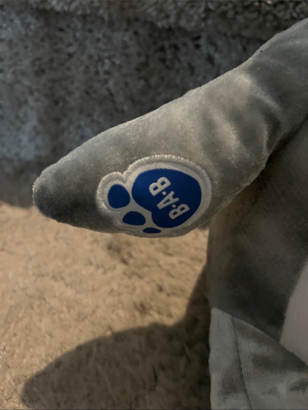 Build-A-Bear Grey Shark Plush with White Belly and Red Mouth - Picture 4 of 5